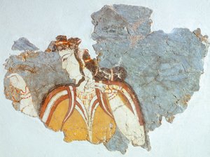 Dame des Hofes, Fresko aus dem Palast von Mykene, mykenische Zivilisation