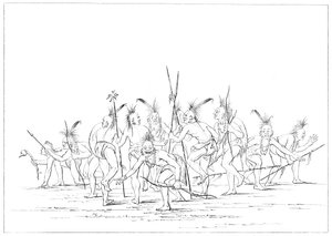 Entdeckungstanz, Sac und Fox, Rock Island, Oberer Mississippi, 1841