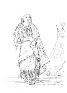 Porträt einer Frau, die viele schlägt, indianische Frau, 1841