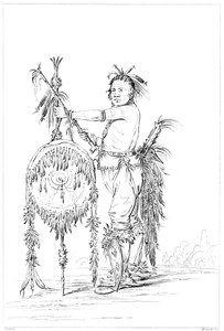 Sac oder Fox Krieger, Rock Island, Oberer Mississippi, 1841 von Myers and Co
