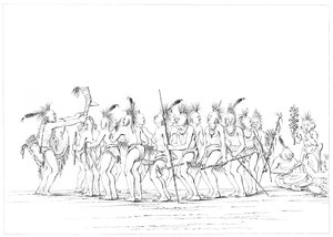 Sklaventanz, Sac und Fox, Rock Island, Oberer Mississippi, 1841 von Myers and Co