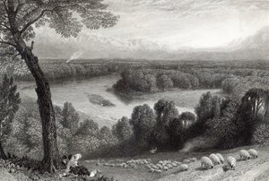 Die Themse von Richmond Hill, graviert von J. Saddler, gedruckt von Cassell, Petter und Galvin