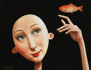 Träumerische Frau Goldfisch