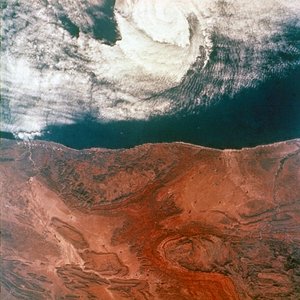 Erde aus dem Weltraum - Auge eines Sturms gesehen von Gemini 5