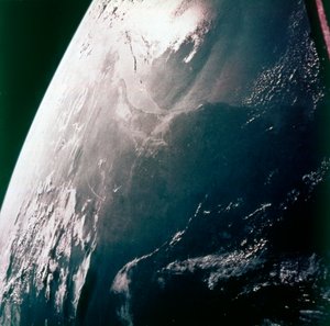 Erde aus dem Weltraum - die Golfküste, Houston und Galveston Bay, USA, um 1980er von NASA Images