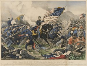 Die Schlacht von Williamsburg, Virginia am 5. Mai 1862 (Farblithographie) von Currier and Ives