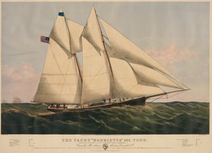 Die Yacht "Henrietta" 205 Tonnen von Currier and Ives