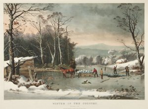 Winter auf dem Land, Eis holen von Currier and Ives