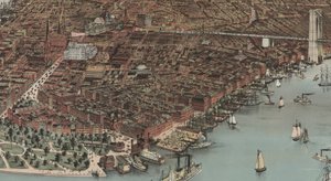 Die Stadt New York (Detail), 1883 von N. and Ives, J.M. Currier
