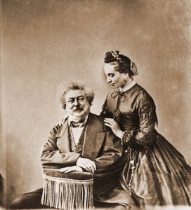 Porträt von Alexandre Dumas père, Schriftsteller 1802-1870 und seine Tochter Marie Dumas 1831-1878 von Nadar