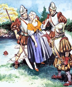 Von Soldaten gefangen genommen