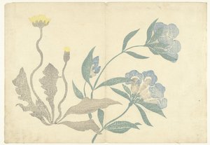 Löwenzahn und blaue Blumen