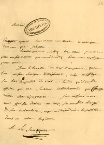 Brief von Napoleon an Le Saucquer, Kriegsschreiber