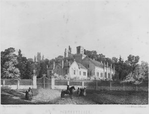 Das Schloss von Pohrebyszcze, wo Madame Hanska, die Frau des französischen Schriftstellers Honore de Balzac, geboren wurde