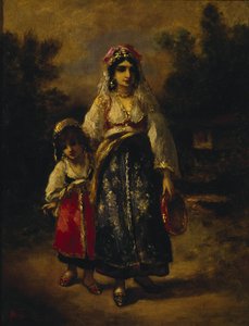 Frau und Mädchen