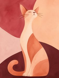 Abstrakte Aquarellkatze