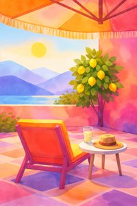 Bunter Sommerpatio von Natalie Bruns