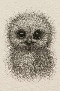 Niedliche flauschige Baby-Eule von Natalie Bruns