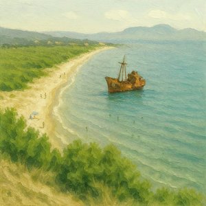 Idyllischer Schiffswrackstrand von Natalie Bruns