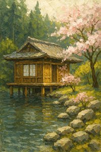 Friedlicher japanischer Garten