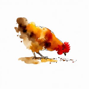 Picken Henne Aquarell
