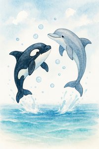 Verspielter Delfin Orca von Natalie Bruns