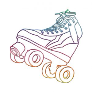 Retro-Regenbogen-Skate
