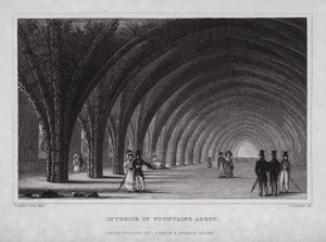 Innenraum der Fountains Abbey von Nathaniel (after) Whittock