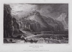 Robin Hoods Bay, in der Nähe von Whitby (Gravur) von Nathaniel (after) Whittock