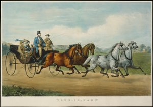 Vier-in-Hand, 1861. Schöpfer: Nathaniel Currier, James Merritt Ives, Currier und Ives