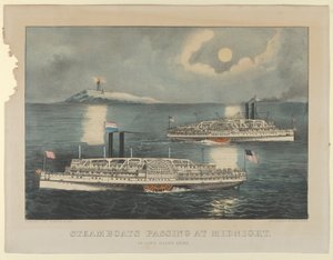 Dampfschiffe passieren um Mitternacht - Auf dem Long Island Sound, 1872-74