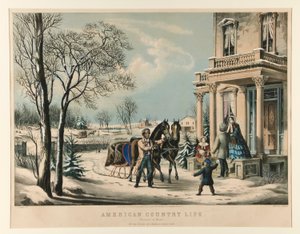 Amerikanisches Landleben. Winterfreuden von Nathaniel Currier