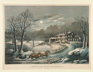 Amerikanische Winterszenen. Abend von Nathaniel Currier