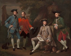 James Grant of Grant, John Mytton, der ehrenwerte Thomas Robinson und Thomas Wynne von Nathaniel Dance