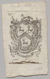 Exlibris: Wappen mit der Inschrift Francis Dana
