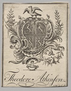 Exlibris: Wappen mit Theodore Atkinson von Nathaniel Hurd