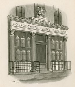 Ladenfront von Godfrey und Cooke, Chemiker, Conduit Street, London von Nathaniel Whittock
