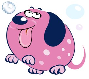 Sprudelnder Hund - Karikatur