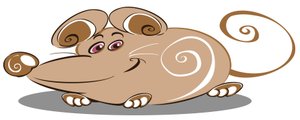 Lockige braune Maus - Cartoon