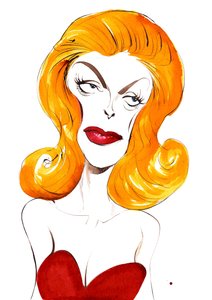 Julie London amerikanische Sängerin und Schauspielerin (1926-2000); Farbkarikatur, 2015