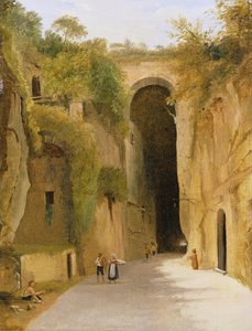 Die Crypta Napoletana unter dem Posillipo-Hügel, Neapel, um 1840 von Neapolitan School