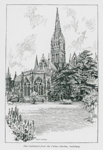 Die Kathedrale vom Palastgarten, Salisbury