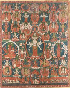 Eine Paubha des elfköpfigen Avalokiteshvara