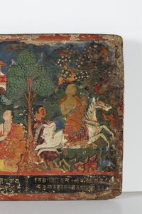 Detail von einem buddhistischen Manuskriptdeckel von Nepalese School