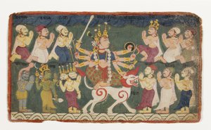 Mahalakshmi reitet auf ihrem Löwen, aus dem Devimahatmya, ca. 1750