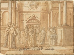 Christus und die Ehebrecherin von Netherlandish 16th Century