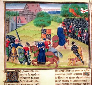 Der Tod von Wat Tyler in Smithfield, London, 1381 während des Bauernaufstands, Illustration aus 