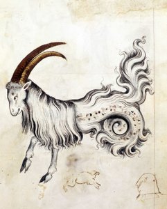 Sloane 3983, f.3v Das Sternzeichen Steinbock von Netherlandish School