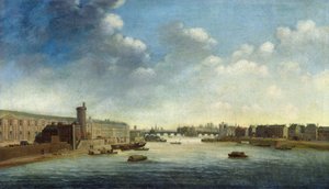 Die Seine vom Barbier-Brücke flussaufwärts, der Louvre von Netherlandish School