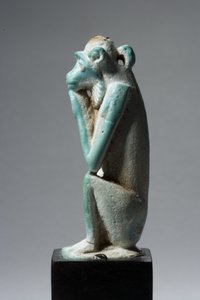 Amulett eines Affen, 18.-19. Dynastie, 1540-1186 v. Chr. (Faience)